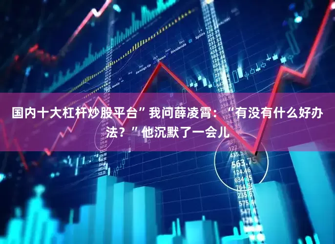 国内十大杠杆炒股平台”我问薛凌霄：“有没有什么好办法？”他沉默了一会儿
