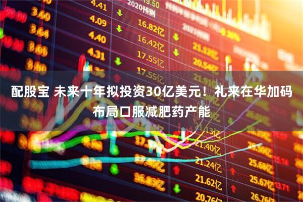 配股宝 未来十年拟投资30亿美元！礼来在华加码布局口服减肥药产能